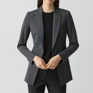 Theory Etiennette Blazer in Good Wool Grey Blazer Women’s size 0 NWOT